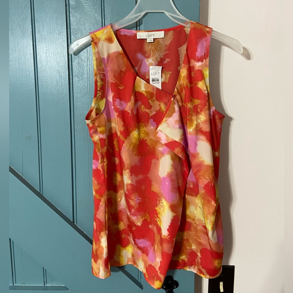 4/$15 ❤️ NWT Loft Red Orange Shell Top Size Small